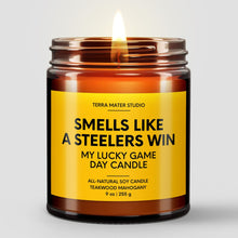 Load image into Gallery viewer, Smells Like A Steelers Win Lucky Game Day Candle