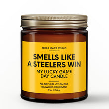 Load image into Gallery viewer, Smells Like A Steelers Win Lucky Game Day Candle