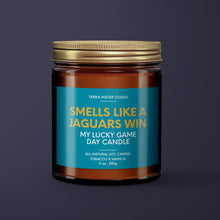 Load image into Gallery viewer, Smells Like A Jaguars Win | Jacksonville Lucky Game Day Candle | Soy Wax Candle
