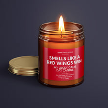 Load image into Gallery viewer, Smells Like A Red Wings Win | Detroit Lucky Game Day Candle | Soy Wax Candle
