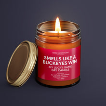 Load image into Gallery viewer, Smells Like A Buckeyes Win | Ohio State Lucky Game Day Candle | Soy Wax Candle
