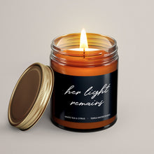 Load image into Gallery viewer, Her Light Remains Soy Wax Candle | Sympathy Gift
