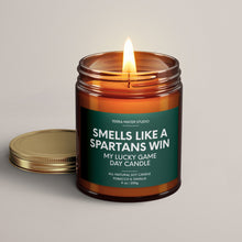 Load image into Gallery viewer, Smells Like A Spartans Win | Michigan Lucky Game Day Candle | Soy Wax Candle
