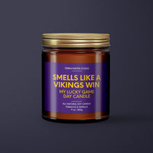 Load image into Gallery viewer, Smells Like A Vikings Win | Minnesota Lucky Game Day Candle | Soy Wax Candle
