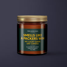 Load image into Gallery viewer, Smells Like A Packers Win | Green Bay Lucky Game Day Candle | Soy Wax Candle
