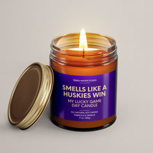 Load image into Gallery viewer, Smells Like A Huskies Win | Washington Lucky Game Day Candle | Soy Wax Candle
