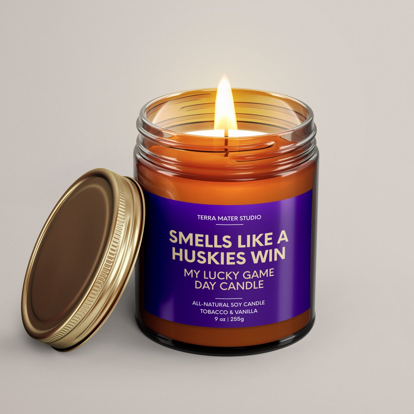 Smells Like A Huskies Win | Washington Lucky Game Day Candle | Soy Wax Candle