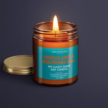 Load image into Gallery viewer, Smells Like A Dolphins Win | Miami Lucky Game Day Candle | Soy Wax Candle
