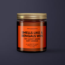 Load image into Gallery viewer, Smells Like A Bengals Win | Cincinnati Lucky Game Day Candle | Soy Wax Candle
