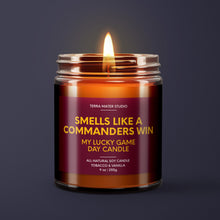 Load image into Gallery viewer, Smells Like A Commanders Win | Washington Lucky Game Day Candle | Soy Wax Candle
