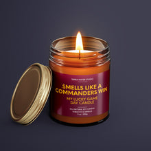 Load image into Gallery viewer, Smells Like A Commanders Win | Washington Lucky Game Day Candle | Soy Wax Candle
