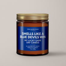 Load image into Gallery viewer, Smells Like A Blue Devils Win | Duke Blue Devils Lucky Game Day Candle | Soy Wax Candle
