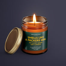 Load image into Gallery viewer, Smells Like A Packers Win | Green Bay Lucky Game Day Candle | Soy Wax Candle
