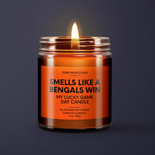 Load image into Gallery viewer, Smells Like A Bengals Win | Cincinnati Lucky Game Day Candle | Soy Wax Candle
