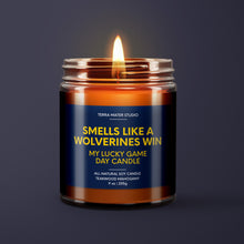 Load image into Gallery viewer, Smells Like A Wolverines Win | Lucky Game Day Candle | Soy Wax Candle
