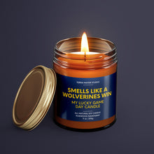 Load image into Gallery viewer, Smells Like A Wolverines Win | Lucky Game Day Candle | Soy Wax Candle
