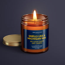 Load image into Gallery viewer, Smells Like A Wolverines Win | Michigan Lucky Game Day Candle | Soy Wax Candle
