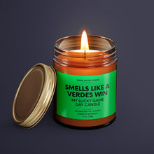 Load image into Gallery viewer, Smells Like A Verdes Win | Austin Lucky Game Day Candle | Soy Wax Candle
