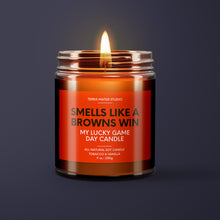 Load image into Gallery viewer, Smells Like A Browns Win | Cleveland Lucky Game Day Candle | Soy Wax Candle
