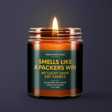 Load image into Gallery viewer, Smells Like A Packers Win | Green Bay Lucky Game Day Candle | Soy Wax Candle
