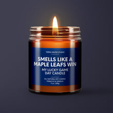 Load image into Gallery viewer, Smells Like A Maple Leafs Win | Toronto Lucky Game Day Candle | Soy Wax Candle
