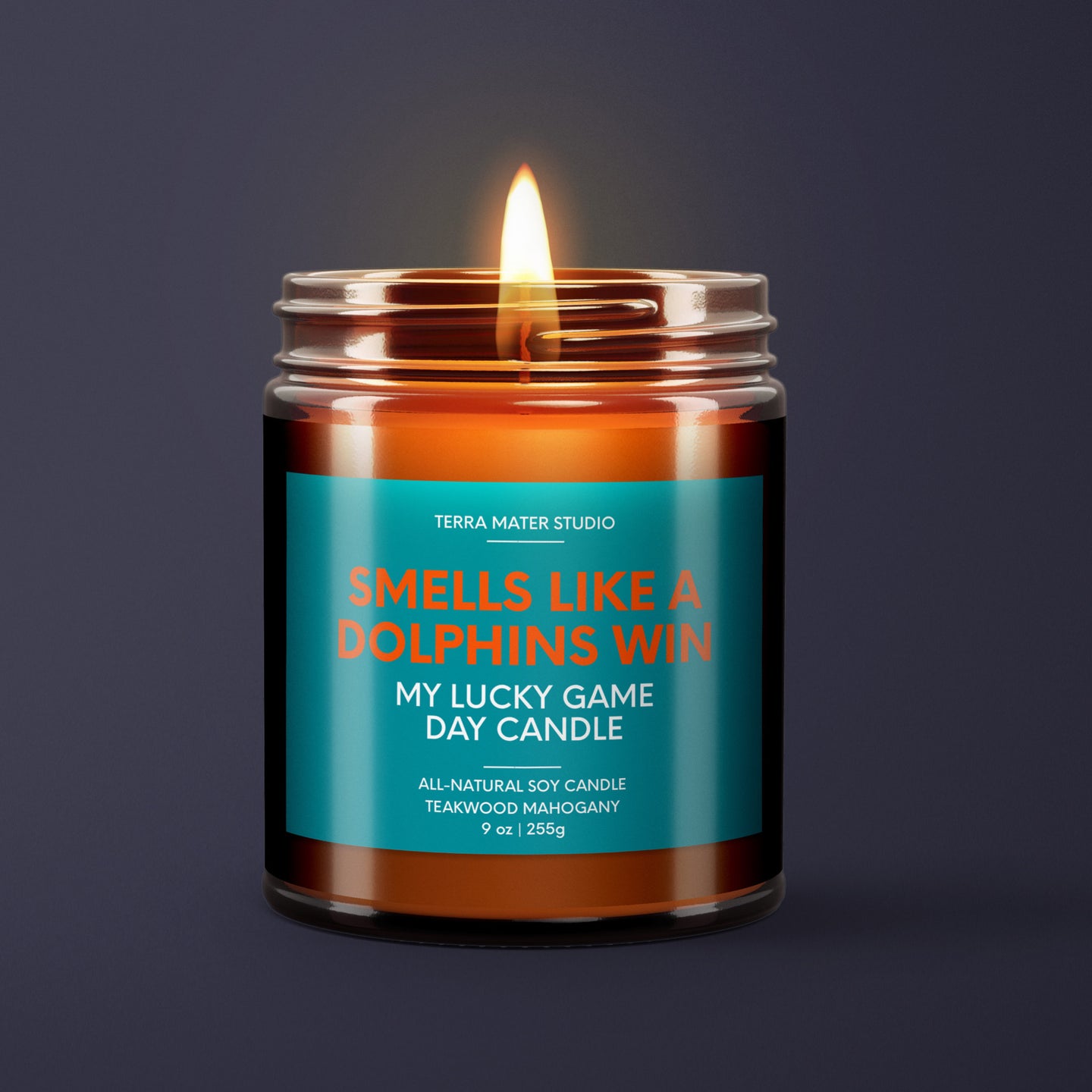 Smells Like A Dolphins Win | Miami Lucky Game Day Candle | Soy Wax Candle