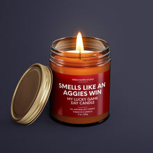 Load image into Gallery viewer, Smells Like An Aggies Win | Texas Lucky Game Day Candle | Soy Wax Candle
