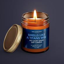 Load image into Gallery viewer, Smells Like A Titans Win | Tennessee Lucky Game Day Candle | Soy Wax Candle
