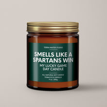 Load image into Gallery viewer, Smells Like A Spartans Win | Michigan Lucky Game Day Candle | Soy Wax Candle
