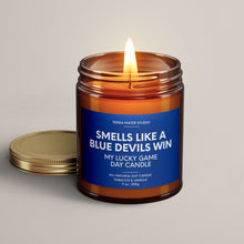 Load image into Gallery viewer, Smells Like A Blue Devils Win | Duke Blue Devils Lucky Game Day Candle | Soy Wax Candle
