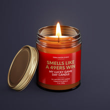 Load image into Gallery viewer, Smells Like A 49ers Win | San Francisco Lucky Game Day Candle | Soy Wax Candle
