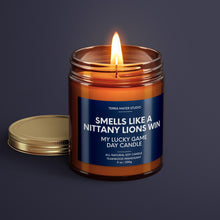 Load image into Gallery viewer, Smells Like A Nittany Lions Win | Penn State Lucky Game Day Candle | Soy Wax Candle
