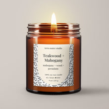 Load image into Gallery viewer, Teakwood Mahogany Soy Wax Candle
