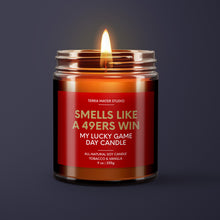 Load image into Gallery viewer, Smells Like A 49ers Win | San Francisco Lucky Game Day Candle | Soy Wax Candle
