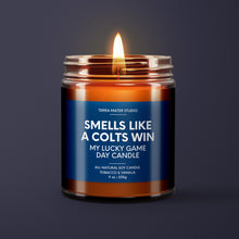 Load image into Gallery viewer, Smells Like A Colts Win | Indianapolis Lucky Game Day Candle | Soy Wax Candle
