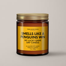 Load image into Gallery viewer, Smells Like A Penguins Win | Pittsburgh Lucky Game Day Candle | Soy Wax Candle
