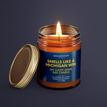 Load image into Gallery viewer, Smells Like A Wolverines Win | Michigan Lucky Game Day Candle | Soy Wax Candle
