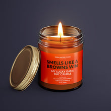 Load image into Gallery viewer, Smells Like A Browns Win | Cleveland Lucky Game Day Candle | Soy Wax Candle
