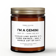 Load image into Gallery viewer, I'm a Gemini Soy Wax Candle | May 21 - June 20
