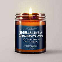 Load image into Gallery viewer, Smells Like A Cowboys Win | Lucky Game Day Candle | Soy Wax Candle
