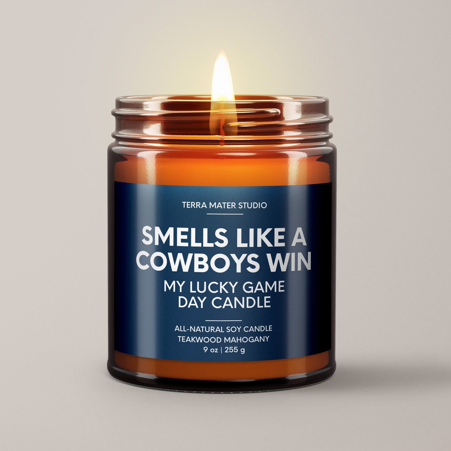 Smells Like A Cowboys Win | Lucky Game Day Candle | Soy Wax Candle