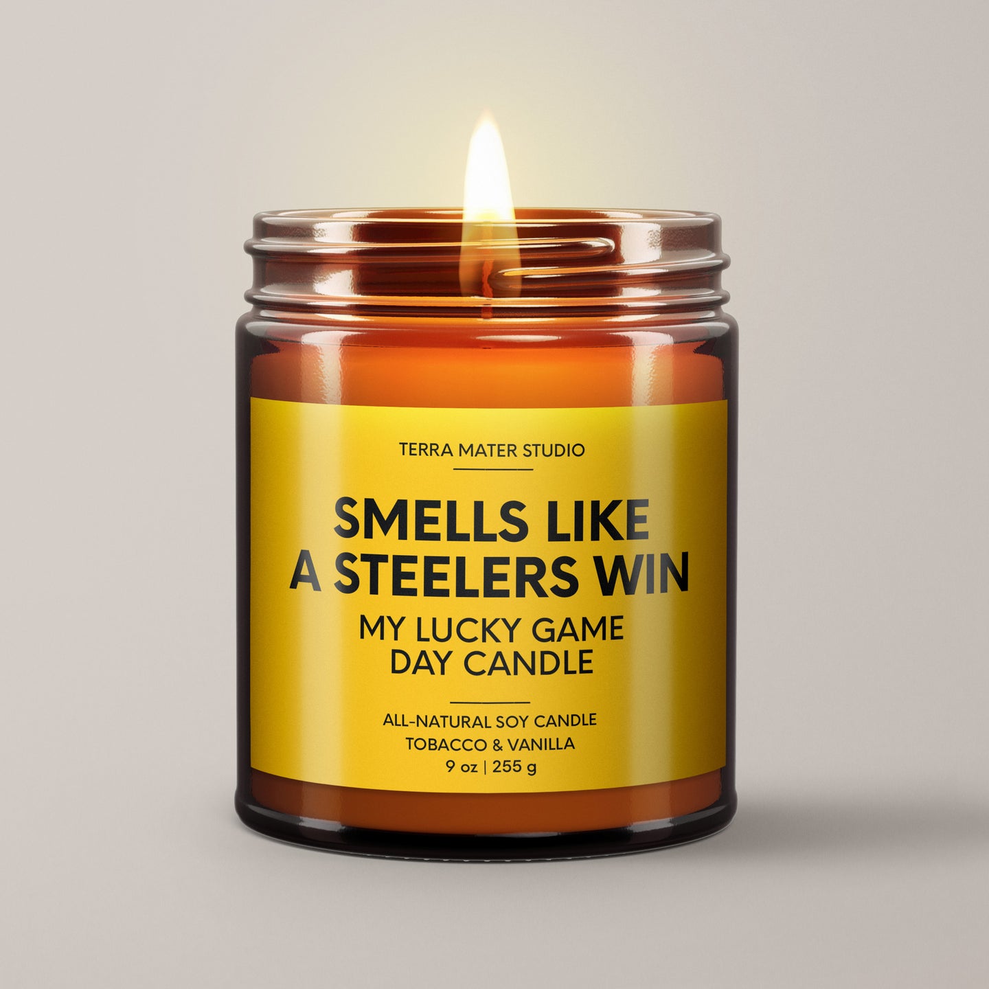 Smells Like A Steelers Win | Lucky Game Day Candle | Soy Wax Candle