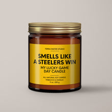 Load image into Gallery viewer, Smells Like A Steelers Win | Lucky Game Day Candle | Soy Wax Candle
