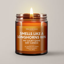 Load image into Gallery viewer, Smells Like A Longhorns Win | Lucky Game Day Candle | Soy Wax Candle
