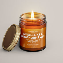 Load image into Gallery viewer, Smells Like A Longhorns Win | Lucky Game Day Candle | Soy Wax Candle
