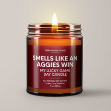 Load image into Gallery viewer, Smells Like An Aggies Win | Lucky Game Day Candle | Soy Wax Candle
