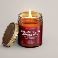 Load image into Gallery viewer, Smells Like An Aggies Win | Lucky Game Day Candle | Soy Wax Candle
