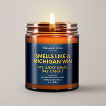 Load image into Gallery viewer, Smells Like A Michigan Win | Lucky Game Day Candle | Soy Wax Candle
