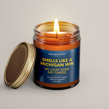 Load image into Gallery viewer, Smells Like A Michigan Win | Lucky Game Day Candle | Soy Wax Candle
