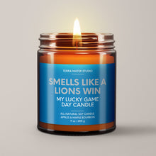 Load image into Gallery viewer, Smells Like A Lions Win | Lucky Game Day Candle | Soy Wax Candle
